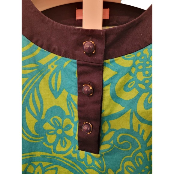 Lilly Pulitzer Blue & Green short sleeve Button up dress - Picture 2 of 5